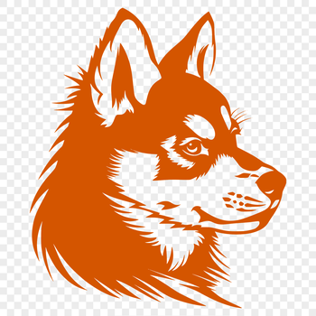 A digital illustration of a husky dog's head, suitable for vector art and clipart designs.