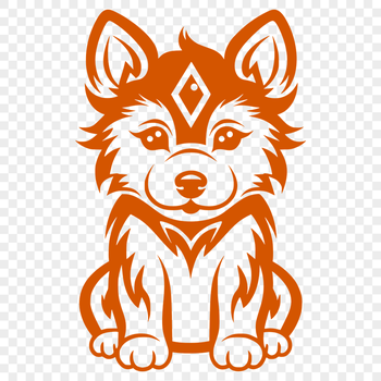 Free Sitting Husky Illustration