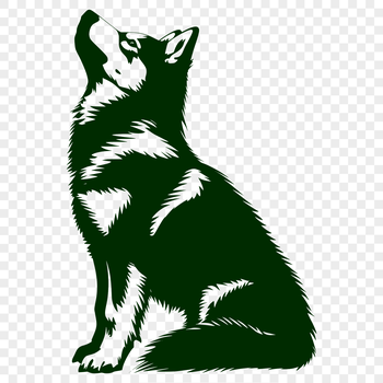 An SVG image featuring a realistic Husky in a static pose.
