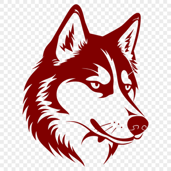 A close-up vector illustration of a Siberian Husky's head, suitable for various designs and projects.