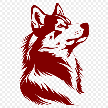 A realistic illustration of a husky dog breed, suitable for various design applications.