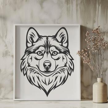 A Siberian Husky's head in vector format.