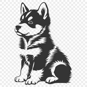 Cute Husky SVG, PNG, PDF And DXF Files