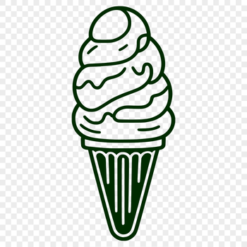 A digital vector graphic representation of an ice cream dessert.