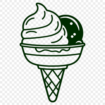 A colorful illustration of a scoop of ice cream with a cherry on top, created as a vector design.