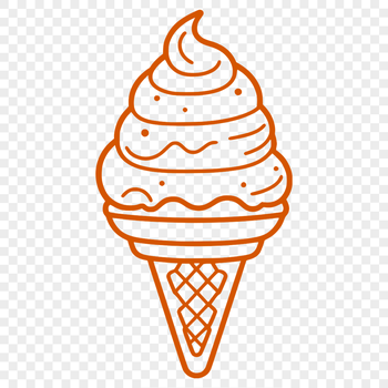 A graphic representation of a single serving of cold dessert treat.