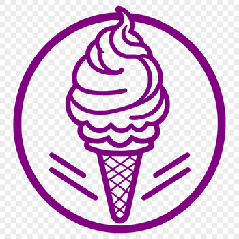 A vector graphic design featuring a single serving of creamy dessert in a paper cup.