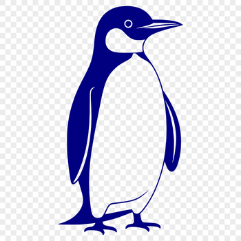 Illustrative representation of a penguin, a flightless bird native to Antarctica, in vector format.