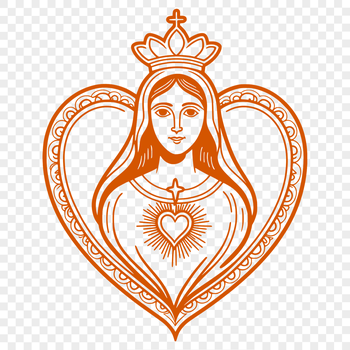 A stylized illustration of a heart with an aura or halo surrounding it, representing devotion and spiritual faith.