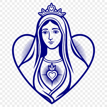 A vector illustration of the Immaculate Heart symbol, suitable for various designs.