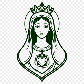 Religious icon featuring the Immaculate Heart in vector format.