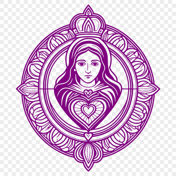 Vector illustration of the Immaculate Heart icon in a simple design.
