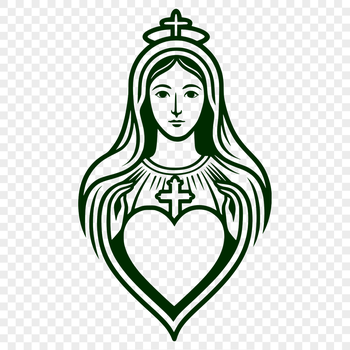 Iconographic representation of the Immaculate Heart, a sacred symbol in various religious contexts.