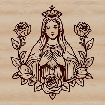 A vector design representation of the Immaculate Heart, suitable for digital use.