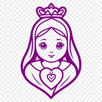 An illustration of a heart with an immaculate aura, suitable for vector designs and cutting machine projects.