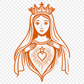 A stylized illustration of the Immaculate Heart, a sacred symbol in various religious traditions.