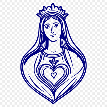 Illustration of a Catholic icon, symbolizing devotion and faith, available in vector format.