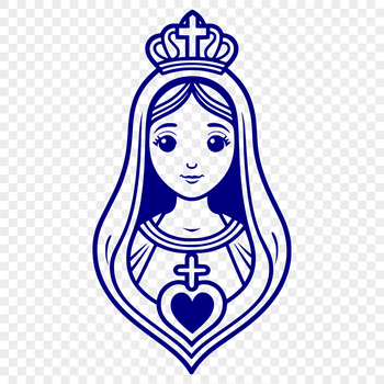 A detailed vector illustration of the Immaculate Heart, a traditional Catholic religious symbol.