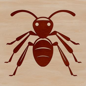 A digital illustration of a small ant with cute facial features, created as vector art.