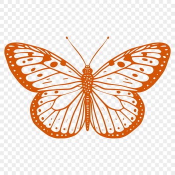 A colorful butterfly with wings spread wide, suitable for gardening projects or clip art designs.