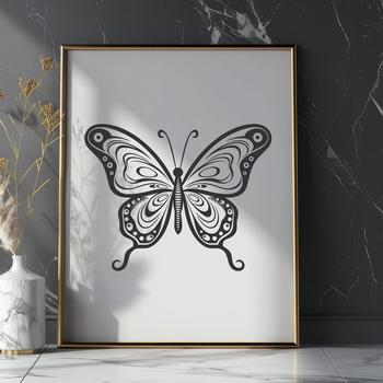 A detailed illustration of a butterfly, perfect for use in design software like Illustrator, Procreate, or Photoshop.