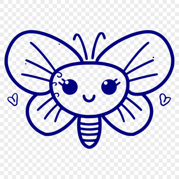 A detailed illustration of a butterfly's full body from head to wings, suitable for vector art designs.