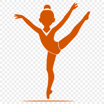 A detailed illustration of a female gymnast in mid-air, showcasing her athletic ability.