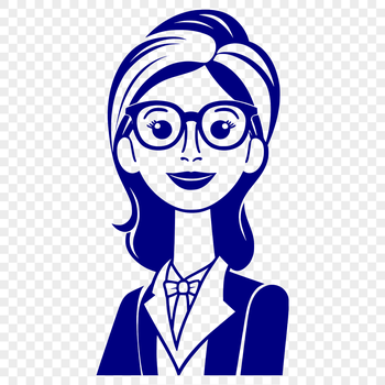A female teacher standing at the front of a classroom, with a friendly expression on her face.