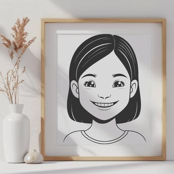 Colorful SVG design featuring a child character.