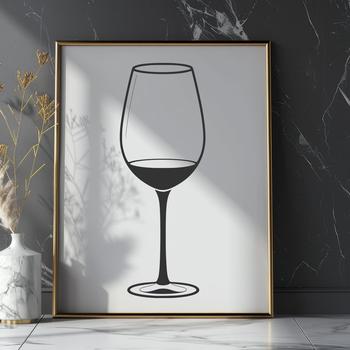 A transparent wine glass filled with red wine on a white background.