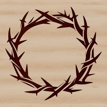 A detailed vector illustration of the Crown of Thorns from Christian iconography.