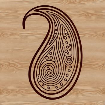 An intricately designed vector paisley motif suitable for various design applications.