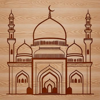 Islamic mosque architecture vector illustration in various file formats