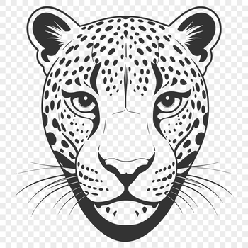 A detailed illustration of a jaguar's head, depicted in a stylized vector format suitable for various digital applications.