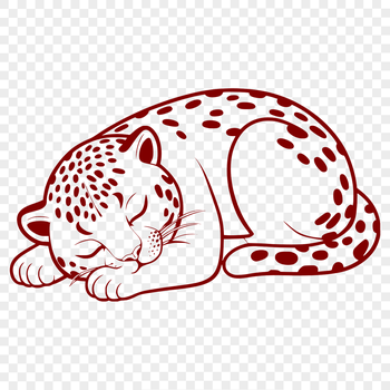 A detailed illustration of a jaguar, depicted in a relaxed pose.