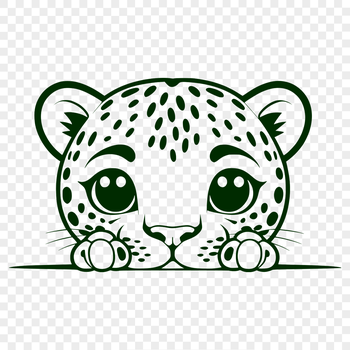A large predatory cat with distinctive spots, rendered in scalable vector graphics format.
