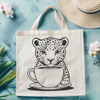 A stylized illustration of a jaguar's head with sleek lines, perfect for vector art designs.