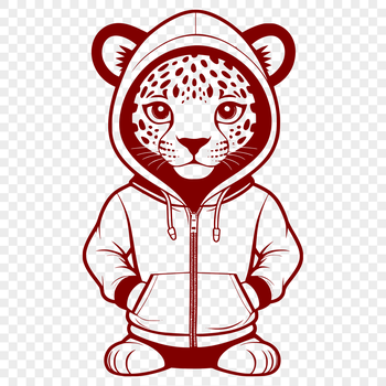 A stylized illustration of a jaguar's head, suitable for use in digital designs and crafts.