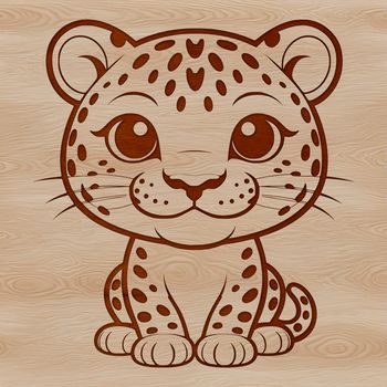 A close-up illustration of a jaguar's face with distinctive spots and whiskers.