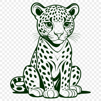 A large, carnivorous mammal with distinctive spots, rendered as a vector graphic.