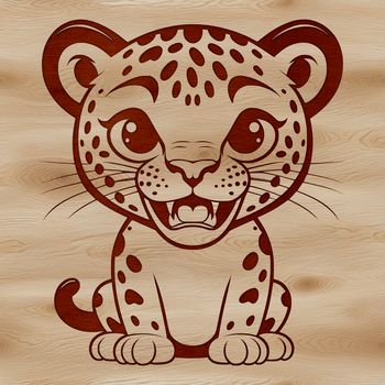 A detailed illustration of a jaguar, a large cat species, in a vector design format.