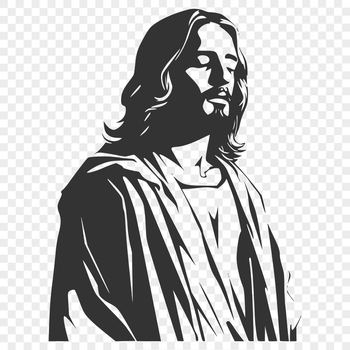SVG illustration of a religious figure, suitable for vector art projects and designs.