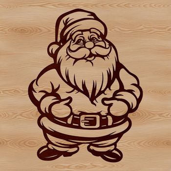 A standing figure of Father Christmas in festive attire, ideal for holiday decorations and designs.