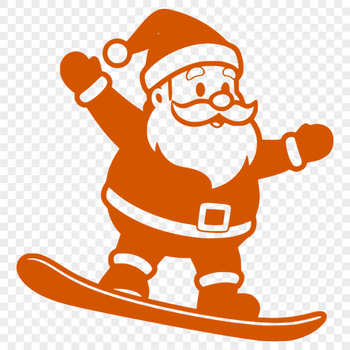 An illustration of Santa Claus in a traditional red suit with white fur trim.