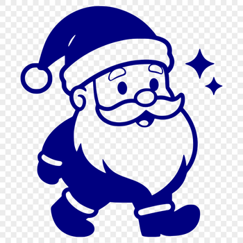 A festive illustration of Father Christmas in a traditional red coat and hat.