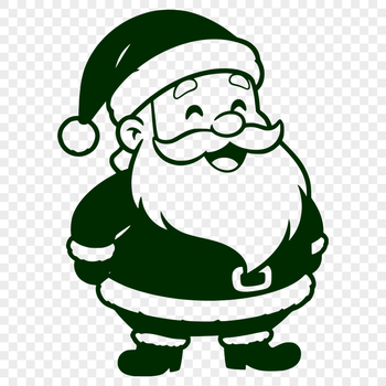 A vector illustration of Father Christmas in red suit with white trim.