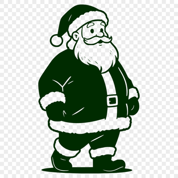 A traditional illustration of Father Christmas in a festive red suit and hat.