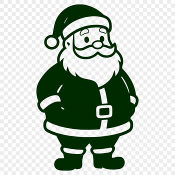 A digital illustration of a jolly old man in a red coat with a white beard.