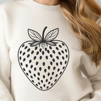A detailed illustration of a ripe strawberry, suitable for vector graphics and digital designs.