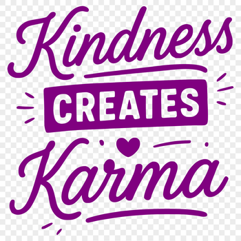 A digital vector quote featuring the concept of karma, suitable for cutting machines or laser engraving.